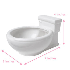 KwirkWorks toilet-shaped bowl-snack-throne view highlights chip-and-dip serving option.