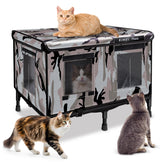 KWUY Outdoor Cat House for Ferals interior-dry view shows a dry, cozy interior.