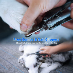 KXCDTECH dog nail clipper side view shows durable metal handle and guard.