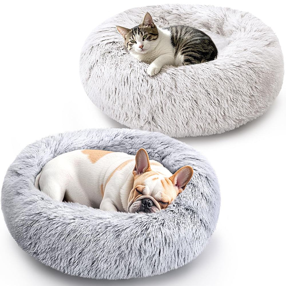 KXK dog and cat bed 2-pack front view shows cozy, space-saving sleep solution