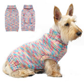 KYEESE dog sweater neon pink turtleneck front view for warm winter walks.