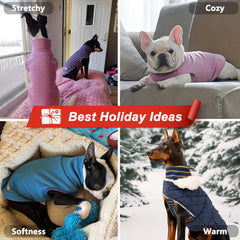 KYEESE dog sweater stretchy velvet fabric for a snug, breathable fit.