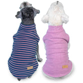 KYEESE 2Pack dog sweater purple back view shows sleeveless stretch for easy movement