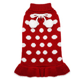 Kyeeese Christmas dog sweater with leash hole keeps small dogs warm during walks.