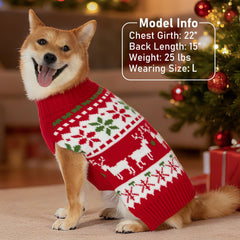 KYEESE dog Christmas sweater leash hole detail for walks