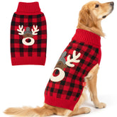 KYEESE dog Christmas sweater with reindeer pattern provides festive warmth.