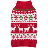 KYEESE dog Christmas sweater with snowflakes and reindeer for festive holiday style.
