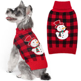 KYEESE dog Christmas sweater snowman back design adds festive charm for holiday photos.
