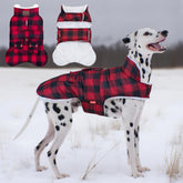 KYEESE dog coat back view demonstrates cozy warmth for cold-weather strolls