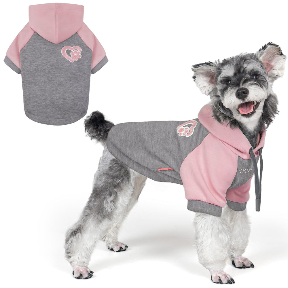 KYEESE dog hoodie with drawstring for adjustable comfort during outdoor walks.
