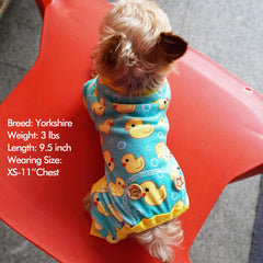 KYEESE dog pajamas pullover design makes dressing quick and easy.