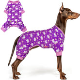 KYEESE unicorn-pattern dog pajamas in purple offer cozy daily wear for large dogs