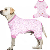 KYEESE velvet dog pajamas front view in pink unicorn pattern for cozy daily wear.