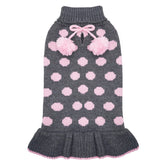 KYEESE dog sweater dress polka dot turtleneck provides chic warmth for daily walks.