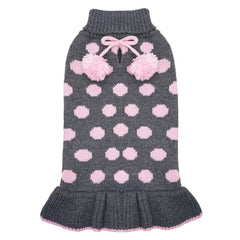 KYEESE dog sweater dress polka dot turtleneck provides chic warmth for daily walks.
