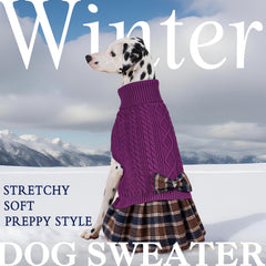 KYEESE dog sweater gingham patchwork detail highlighting preppy style