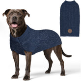 KYEESE dog sweater navy large front view highlights high visibility and cozy warmth
