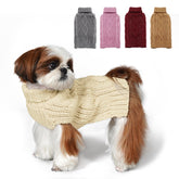 KYEESE dog sweater front view highlights beige turtleneck and warmth
