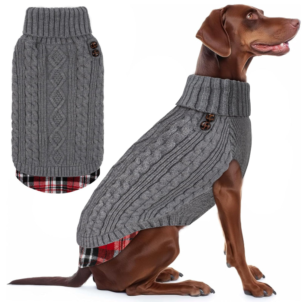 KYEESE dog sweater turtleneck detail shows cozy warmth for cold days