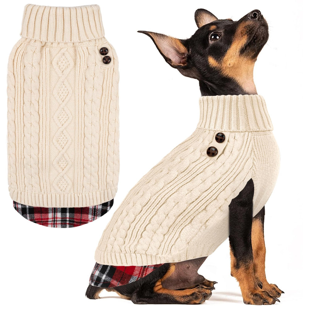 Kyeeese dog sweater warm turtleneck front view for cozy fall walks