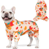 KYEESE Thanksgiving dog pajamas front view with cozy turtleneck for festive photos