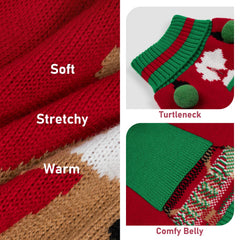 KYEESE warm turtleneck sweater keeps dogs warm indoors and outdoors.