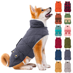 KYEESE dog coat back view highlights warm fleece lining for cold-weather walks.
