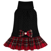 Kyeese dog sweater soft knit with bowtie provides cozy warmth for small dogs.