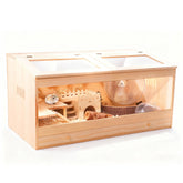 Kyerlish 31.5-inch wooden hamster cage front view for easy observation