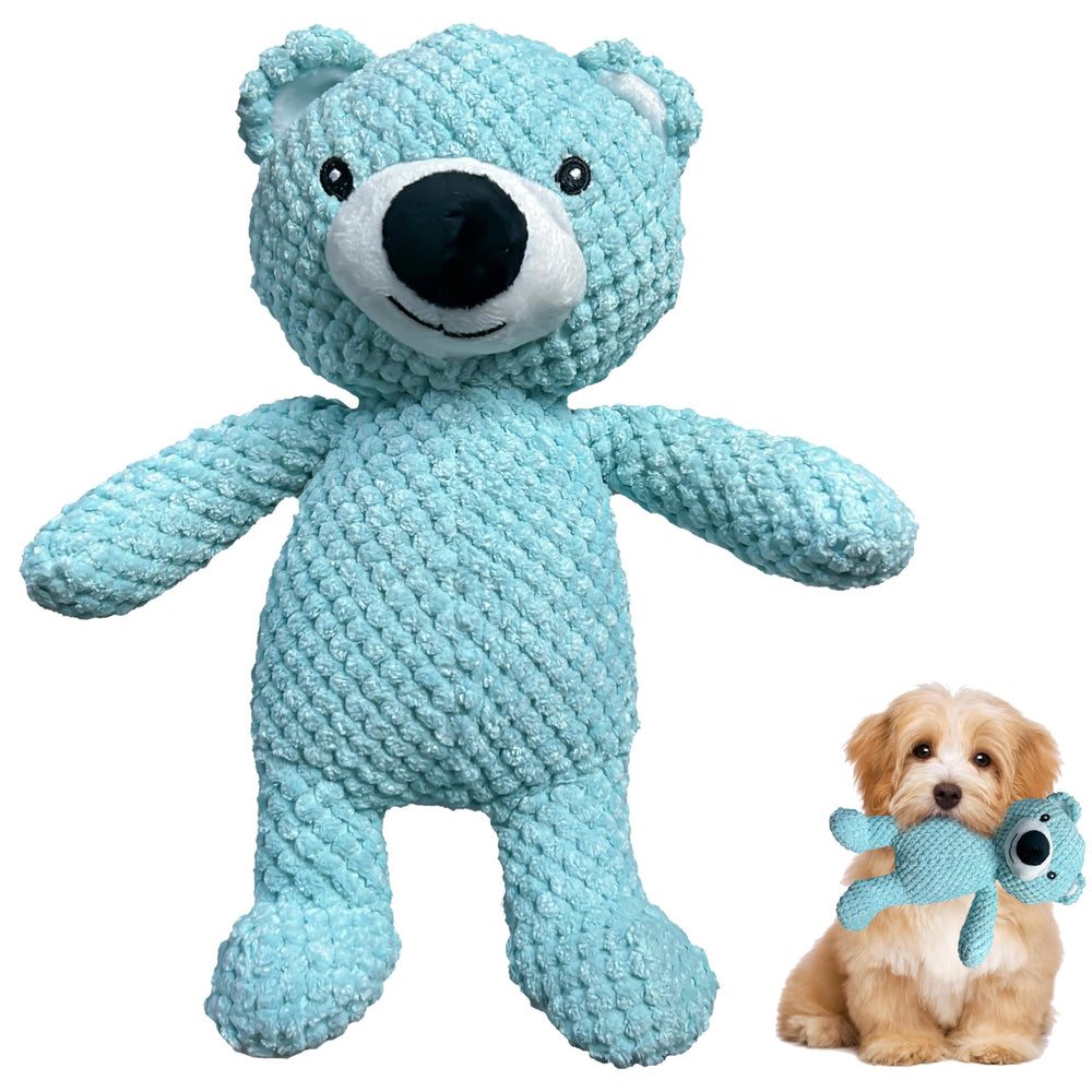 Kyiwxs double-layer plush bear toy with squeaker for interactive play