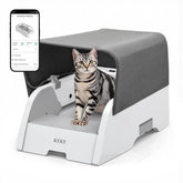 KYKY 2-in-1 self-cleaning litter box, open canopy, easy access for kittens and seniors.