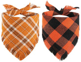 Kytely fall dog bandana pack in orange plaid ideal for festive photoshoots.