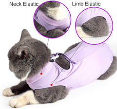 kzrfojy breathable soft-material cat recovery suit keeps cat comfortable during wear