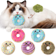 L1rabe Donut Catnip Toy Set front view for interactive play
