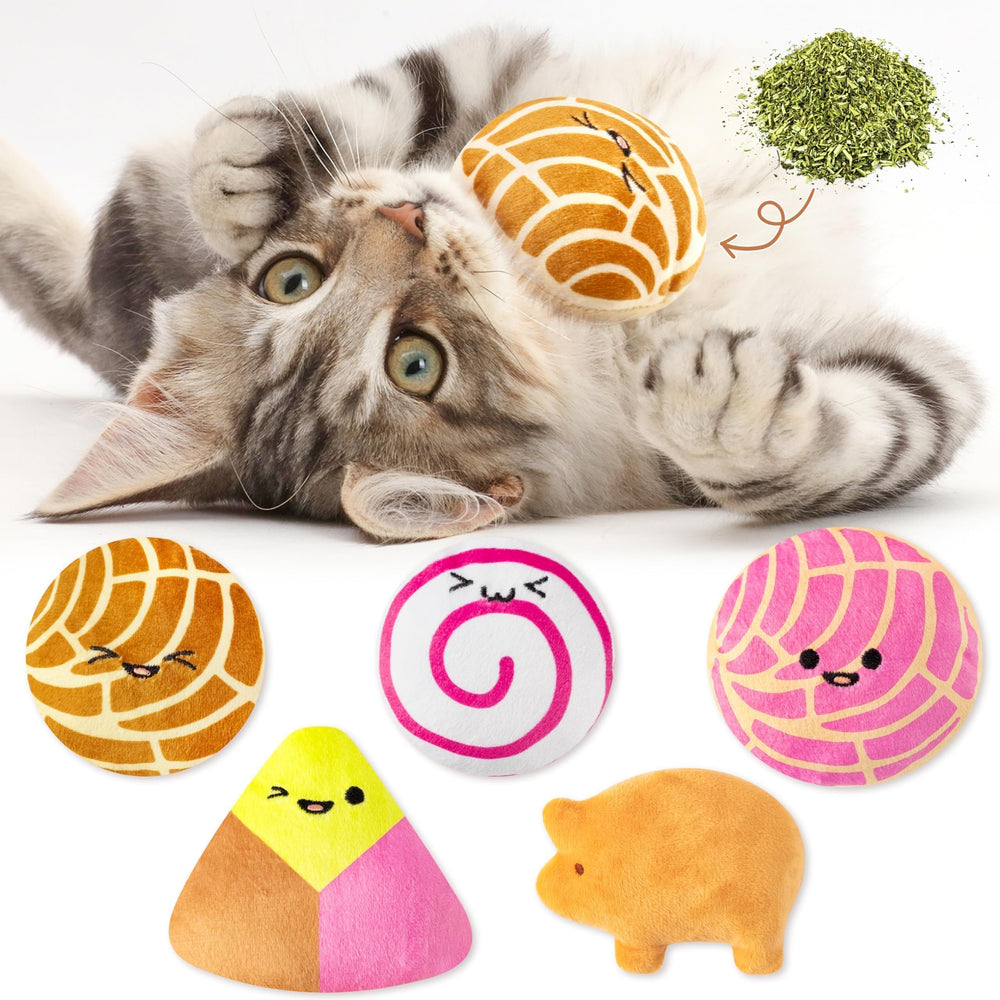 L1rabe Mexican catnip stuffed toys concha for playful hunting and stress relief.
