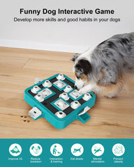 LACCEN dog puzzle sliding lid shows controlled treat access for enrichment