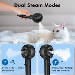 LACOKI Cat Steam Brush with water tank enables light cleansing while grooming.