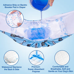 Ladadee travel-friendly dog diaper liner eases outdoor trips and visits.