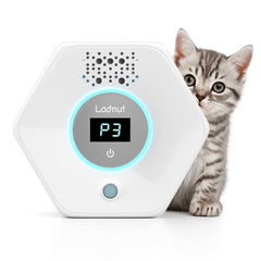 Ladnut Cat Litter Deodorizer with sensor monitor front view showing automatic odor control