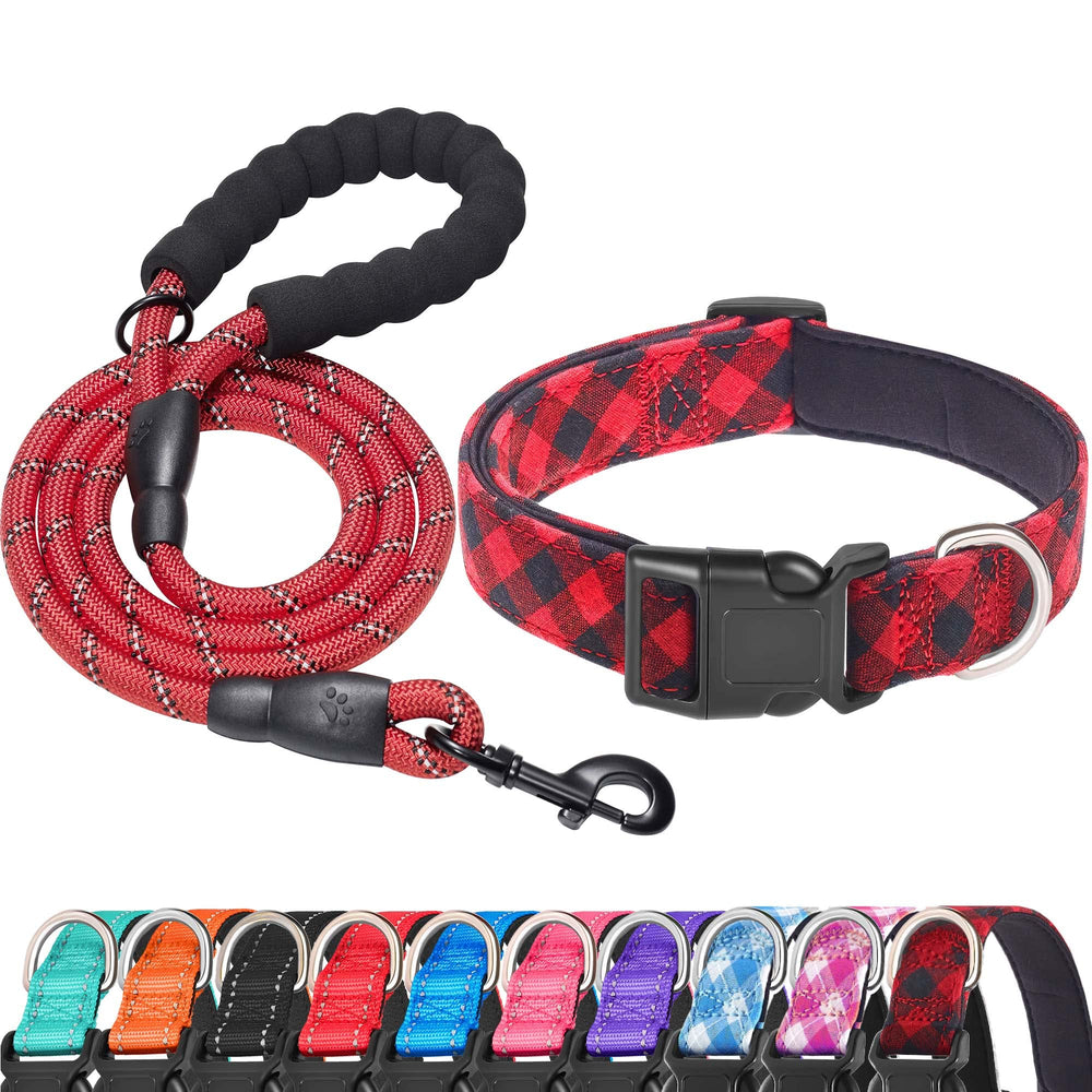 Ladoogo reflective dog collar with neoprene padding for breathable comfort on walks.