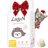 Lady N Cat Attract Tofu Litter packaging highlights natural attractant and 9lb bag