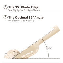 Lady N Infinity Scoop angled blade at 35 degrees for easy scooping.