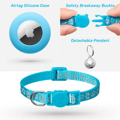 LAFAYI Reflective Strip Blue cat collar improves nighttime visibility.