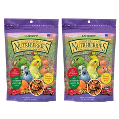 LAFEBER'S Sunny Orchard Nutri-Berries packaging showcases premium bird nutrition for enrichment.
