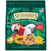 LAFEBER'S Tropical Fruit Nutri-Berries packaging showcases premium foraging for macaws and cockatoos.