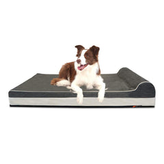 Laifug orthopedic memory-foam bed with pillow provides supported comfort for joints.