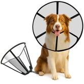 Lainergie soft dog cone collar outer view protects wounds during recovery.