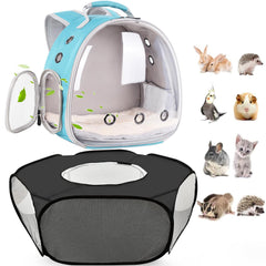 LAIRIES guinea pig backpack front view for secure travel with small pets.
