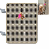 LAJEF cat nail file scratcher with wraparound design attached to a post for smooth nails.