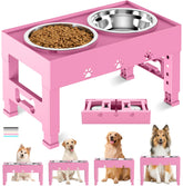 LAKIPETN elevated dog bowl stand setup for easy, mess-free dining.